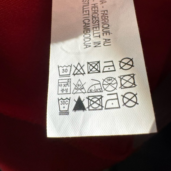 ZARA Women’s Cold Shoulder Dress Size S Pink Red/Coral Black Ruffle Sleeves EUC - Picture 8 of 8